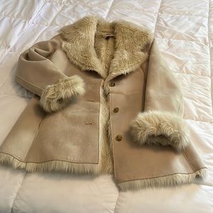 Vintage Cache Faux Suede and Fur Coat